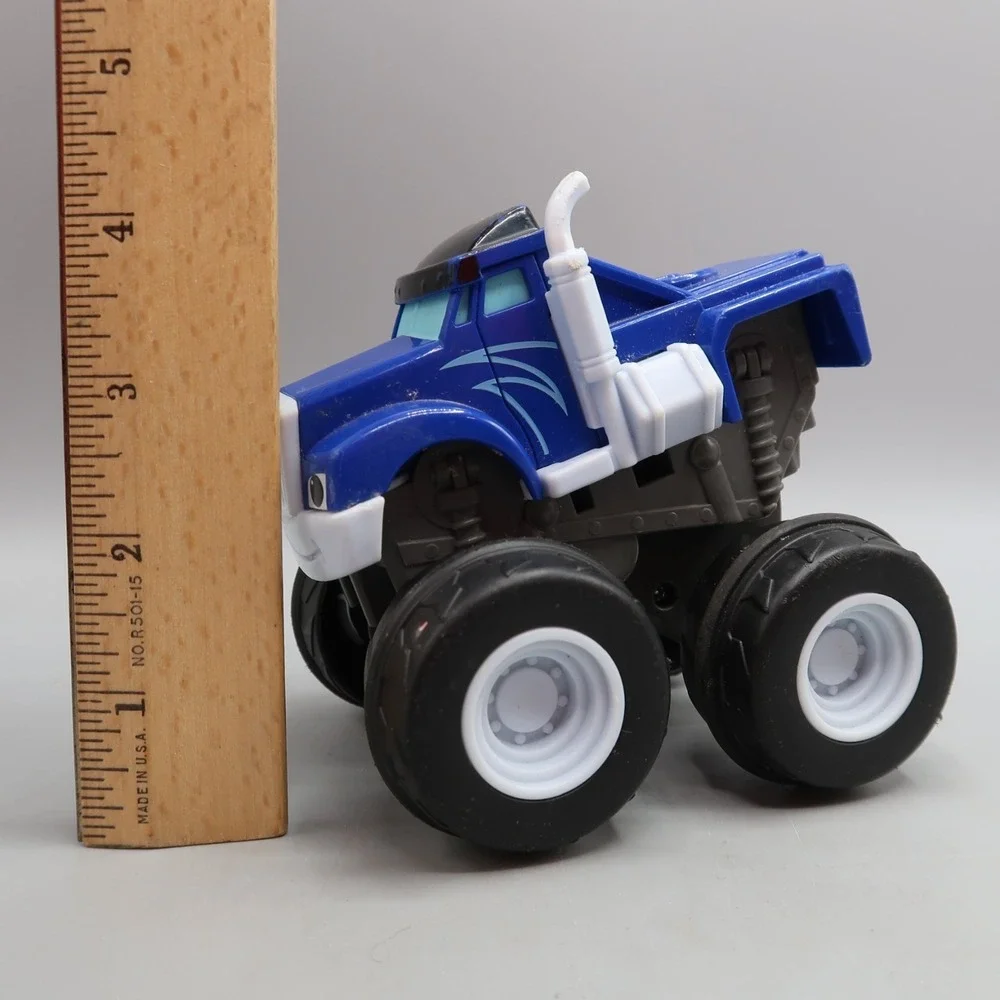 Crusher Blaze & The Monster Machines Slam & Go Push Truck Lot Blue Car Toy